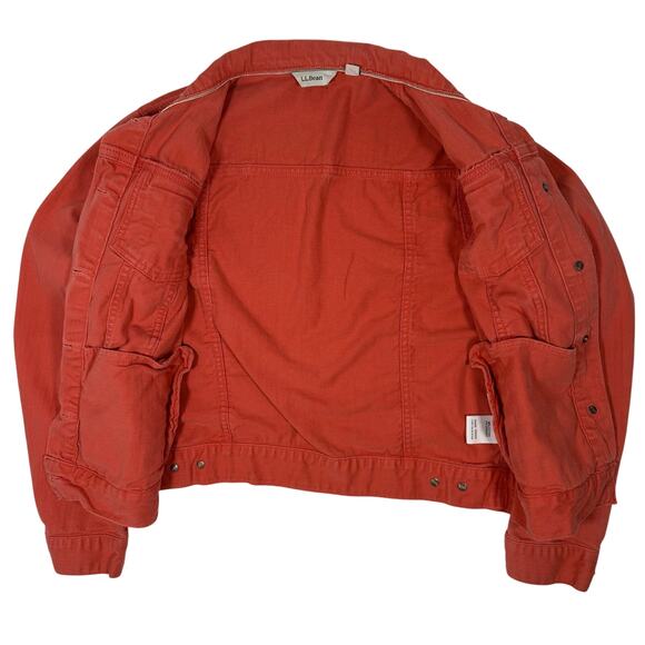 L.L. Bean Women's XS Orange Denim Jean Jacket Button Front Classic Fit - Picture 3 of 10